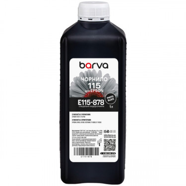Чорнило для Epson 115 PB спеціальне 1 л, водорозчинне, фото-чорне Barva (E115-878)