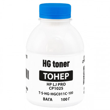 Тонер HP LJ Pro CP1025 флакон, 100 г, блакитний HG toner (TSM-HGC011C-100)