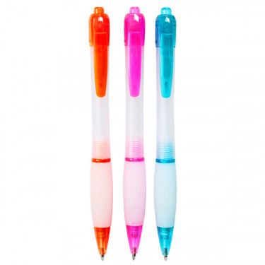 Ручка кулькова автоматична, 0,7 мм, з грипом, синя, H-Tone (JJ201331-blue)