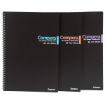 Зошит для нотаток А4, пластикова обложка, 80 арк, лінія, чорний з кольоровими вставками асорті Compera Comix (CPA4807-assorted)