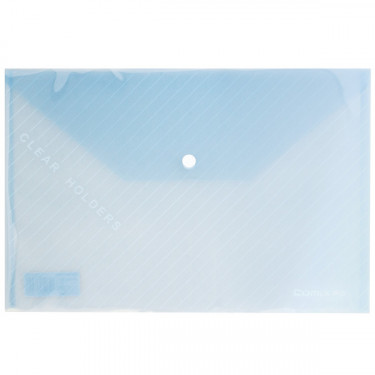 Папка-конверт на кнопці А4, прозора синя Comix (C330-BL)