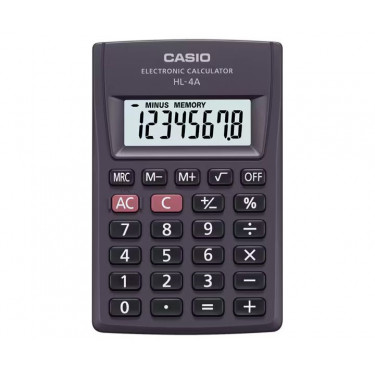 Калькулятор кишеньковий 8 розрядів чорний Casio (HL-4A-W-EP)