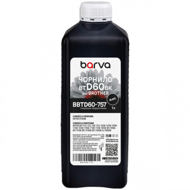 Чорнило для Brother BTD60BK спеціальне 1 л, водорозчинне, чорне Barva (BBTD60-757)