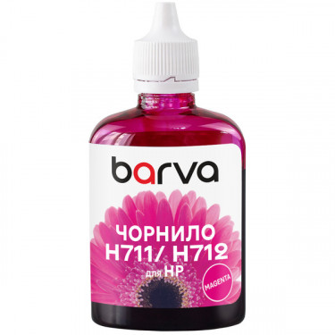 Чорнило для HP 711/712 M спеціальне 100 мл, водорозчинне, пурпурове Barva (H711-855)