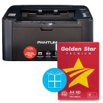 Принтер лазерний P2207 A4 Pantum (P2207) + Папір офісний A4, 80 г/м2, 500 л, Класс C, IK Golden Star (POF-GOLDST-A4-80)