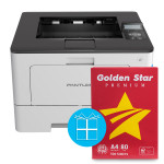 Принтер лазерний BP5100DN A4 Pantum (BP5100DN) + Папір офісний A4, 80 г/м2, 500 л, Класс C, IK Golden Star (POF-GOLDST-A4-80)