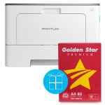 Принтер лазерний BP5100DW A4, Wi-Fi Pantum (BP5100DW) + Папір офісний A4, 80 г/м2, 500 л, Класс C, IK Golden Star (POF-GOLDST-A4-80)