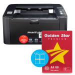 Принтер лазерний P2500NW A4, Wi-Fi Pantum (P2500NW) + Папір офісний A4, 80 г/м2, 500 л, Класс C, IK Golden Star (POF-GOLDST-A4-80)