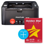 Принтер лазерний P2507 A4 Pantum (P2507) + Папір офісний A4, 80 г/м2, 500 л, Класс C, IK Golden Star (POF-GOLDST-A4-80)
