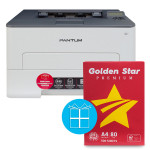Принтер лазерний P3300DN A4 Pantum (P3300DN) + Папір офісний A4, 80 г/м2, 500 л, Класс C, IK Golden Star (POF-GOLDST-A4-80)
