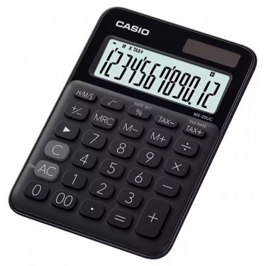 Калькулятор настільний 12 розрядів чорний Casio (MS-20UC-BK-W-EC)