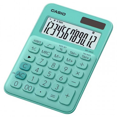 Калькулятор настільний 12 розрядів зелений Casio (MS-20UC-GN-W-EC)