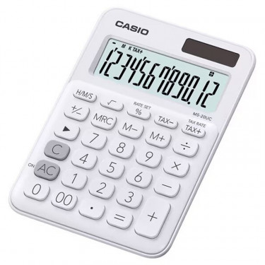 Калькулятор настільний 12 розрядів білий Casio (MS-20UC-WE-W-EC)