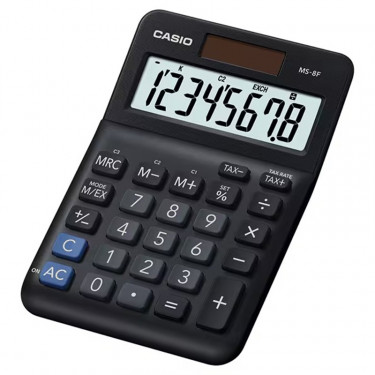 Калькулятор настільний 8 розрядів чорний Casio (MS-8F-WA-EP)