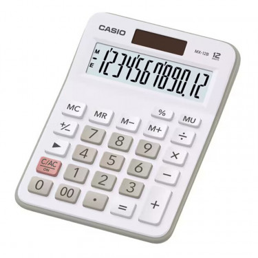 Калькулятор настільний 12 розрядів білий Casio (MX-12B-WE-W-EC)