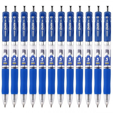 Ручка гелева автоматична 0.5 мм, з грипом, синя Elite Baoke (PC1909-blue)
