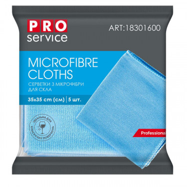 Серветки для скла з мікрофібри, 5 шт, сині Standard PRO service (18301600_4823071615128)