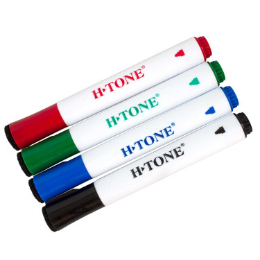 Набір маркерів для сухостираємих дощок, 4,5 мм, 4 шт H-Tone (JJ20576-4)