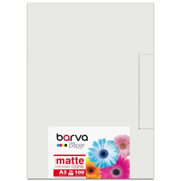 Фотопапір матовий 90 г/м2, A3, 100 арк Original Barva (IP-A090-004) - Фото 1