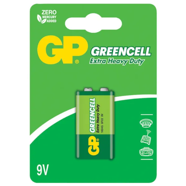 Батарейка Крона Greencell 6LF22 9V солева GP (1604GLF-2UE1) - Фото 4