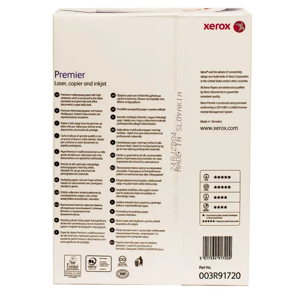 Бумага офисная А4, 80 г/м2, 500 л, Класс А, Premier Xerox (003R91720/003R98760) - Фото 2