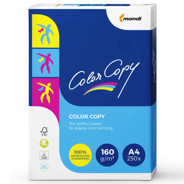 Папір офісний А4, 160 г/м2, 250 л, класс A+, Color Copy Mondi (A4.160.CC) - Фото 1