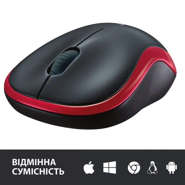 Миша бездротова M185 Cordless, червона Logitech (910-002240/910-002237) - Фото 2