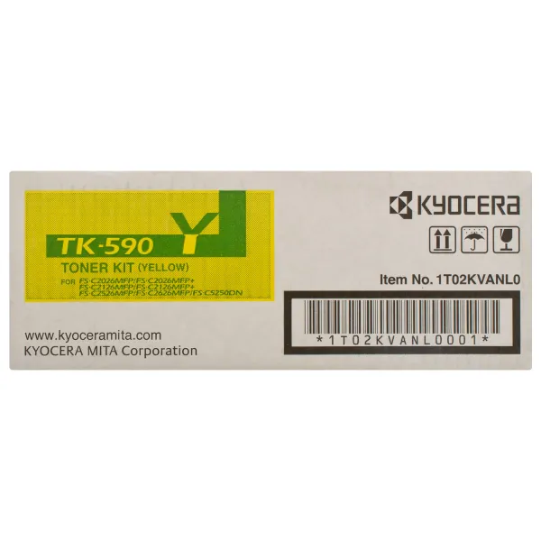 Тонер-картридж TK-590Y жовтий Kyocera Mita (1T02KVANL0) - Фото 4