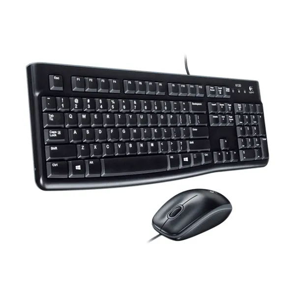 Комплект клавіатура та миша дротовий MK120 Corded Combo, UA, чорний Logitech (920-002563) - Фото 1