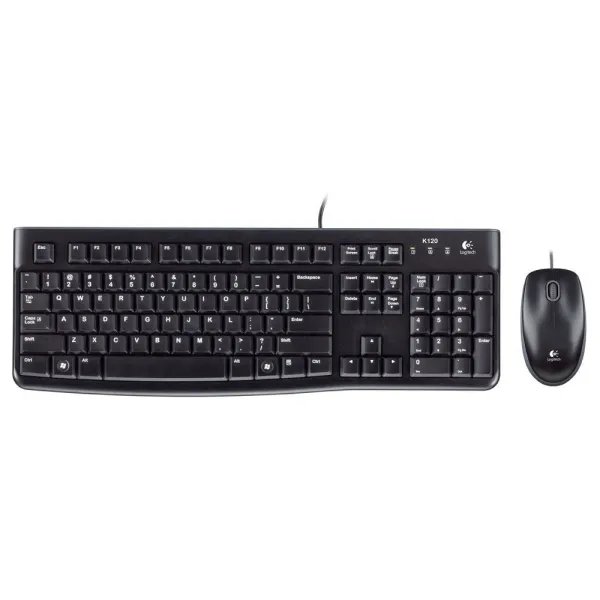 Комплект клавіатура та миша дротовий MK120 Corded Combo, UA, чорний Logitech (920-002563) - Фото 3