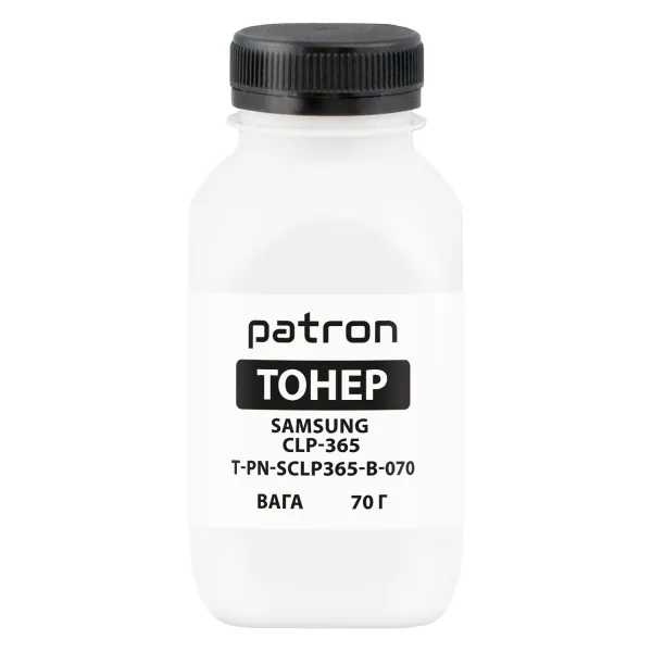 Тонер Samsung CLP-365 флакон, 70 г, черный Patron (PN-SCLP365-B-070) - Фото 1