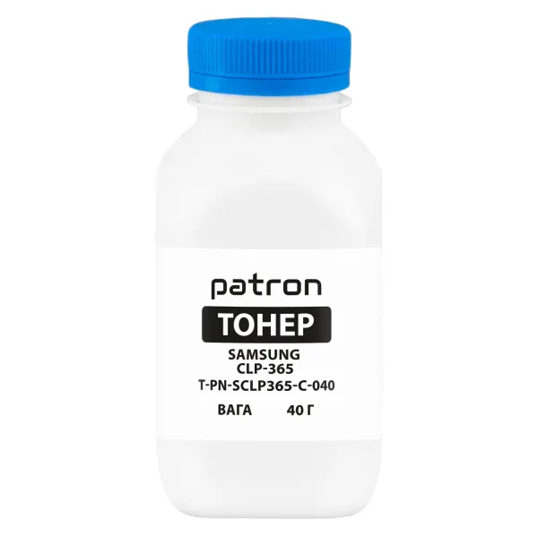 Тонер Samsung CLP-365 флакон, 40 г, голубой Patron (PN-SCLP365-C-040) - Фото 1