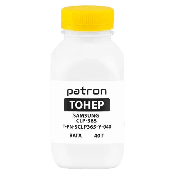 Тонер Samsung CLP-365 флакон, 40 г, желтый Patron (PN-SCLP365-Y-040) - Фото 1