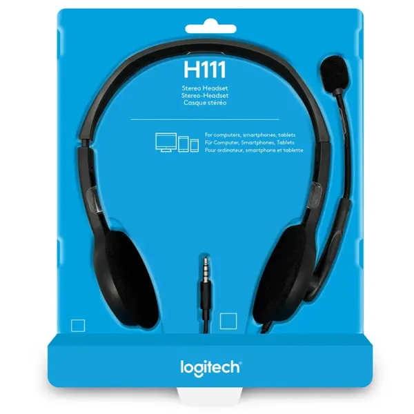 Гарнітура дротова  H110 Stereo, сіро-срібляста Logitech (981-000271) - Фото 3