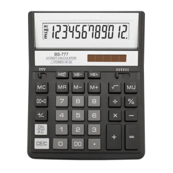 Калькулятор BS-777ВК 12 розрядів, чорний Brilliant (BS-777BK)