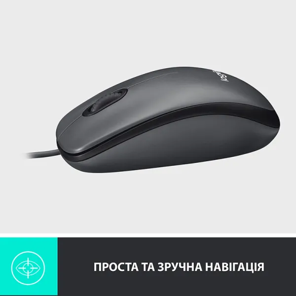 Миша USB M100 Optical, чорна Logitech (910-005003/910-006652) - Фото 5