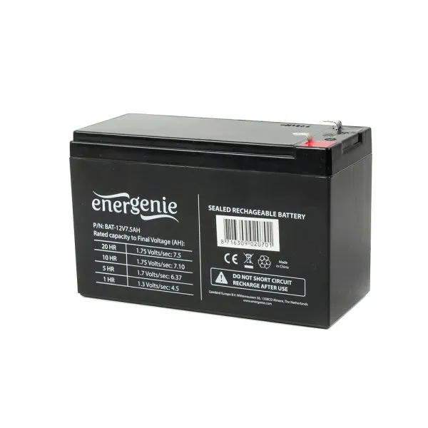 Акумулятор для ДБЖ 12В, 7.5 Aг Energenie (BAT-12V7.5AH)