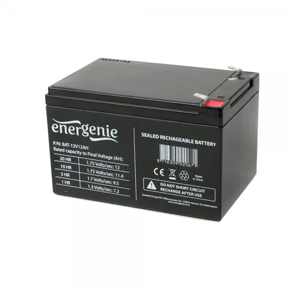 Акумулятор для ДБЖ 12В, 12 Aг Energenie (BAT-12V12AH) - Фото 9