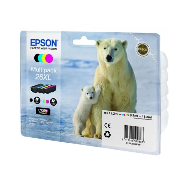 Комплект картриджів T263640 чорний, блакитний, пурпуровий, жовтий Epson (C13T26364010) - Фото 1