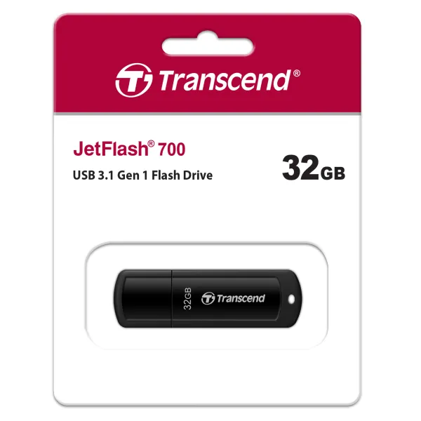 Накопичувач USB 3.1 Type-A 32GB JetFlash 700 чорний Transcend (TS32GJF700) - Фото 1
