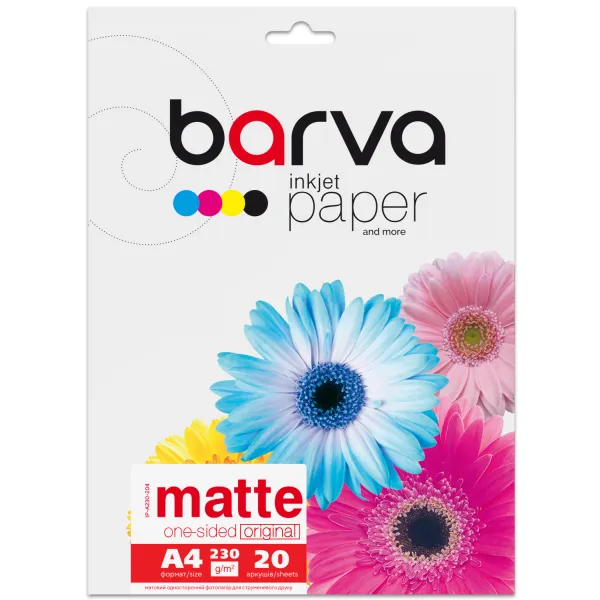 Фотобумага матовая 230 г/м2, А4, 20 л Original Barva (IP-A230-204) - Фото 4