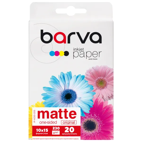 Фотобумага матовая 230 г/м2, 10x15 см, 20 л Original Barva (IP-A230-205) - Фото 5
