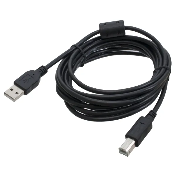 Кабель для принтера USB 2.0 AM/BM 4,5 м, черный, с ферритом Patron (PN-AMBM-45F) - Фото 1