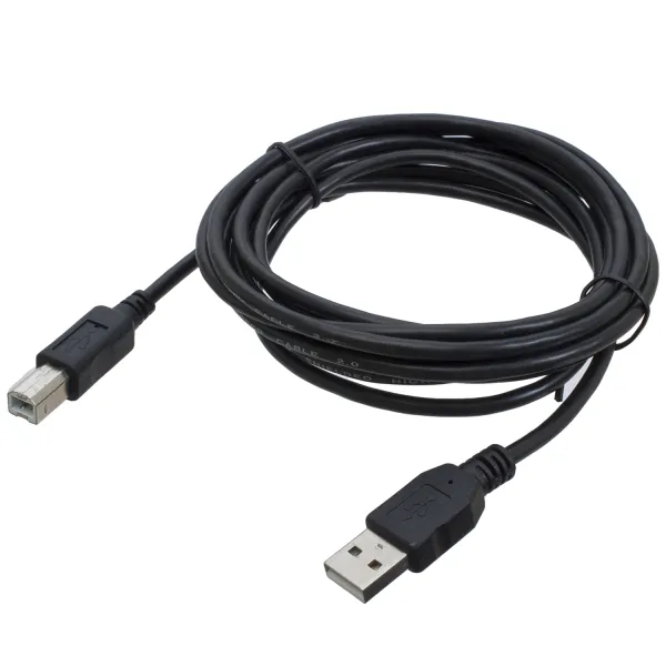 Кабель для принтера USB 2.0 AM/BM 3 м, черный Patron (PN-AMBM-30) - Фото 2