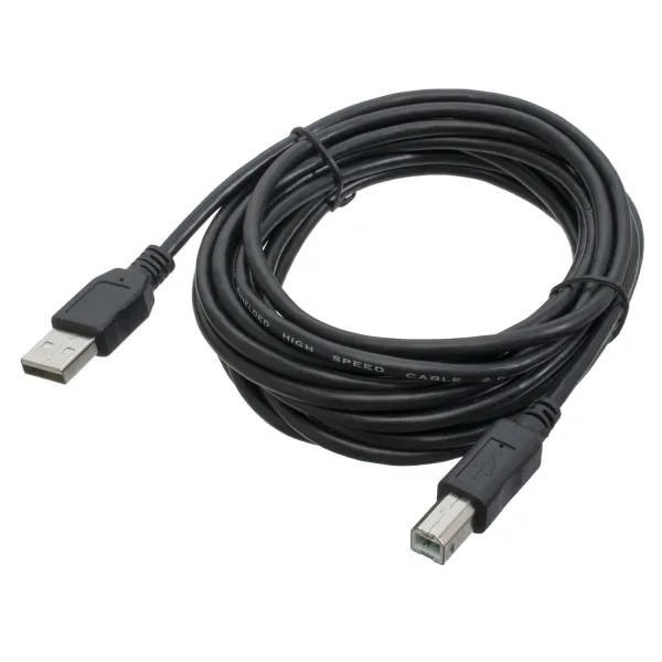 Кабель для принтера USB 2.0 AM/BM 4,5 м, черный Patron (PN-AMBM-45) - Фото 2