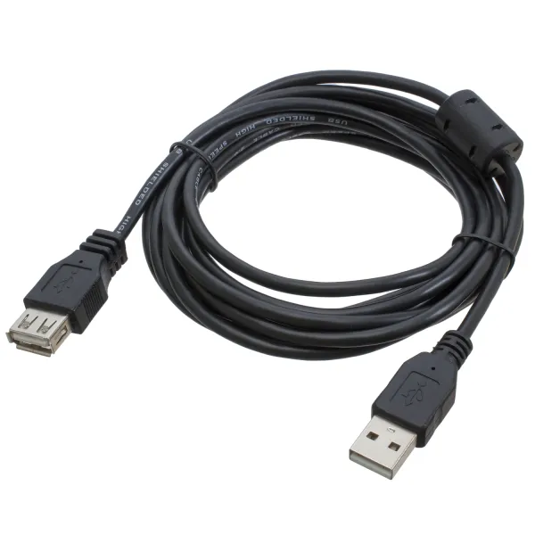 Удлинитель USB 2.0 AM/AF 3 м, черный, с ферритом Patron (PN-AMAF-30F) - Фото 4