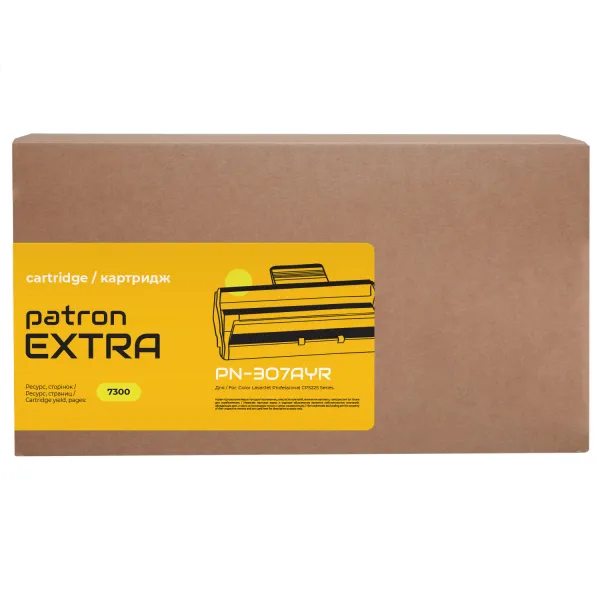 Картридж сумісний HP 307A (CE742A) жовтий Extra Patron (PN-307AYR) - Фото 1