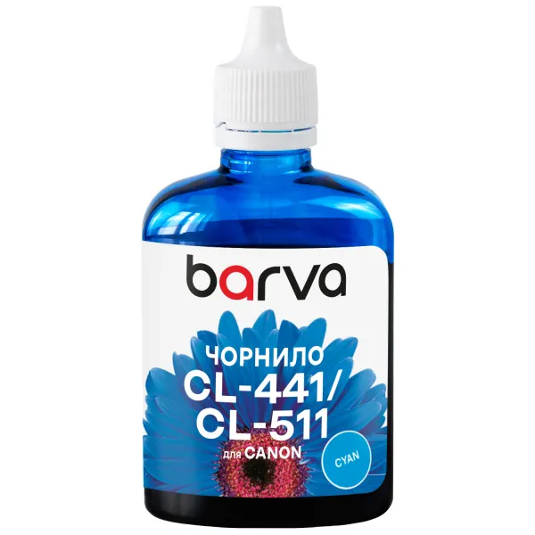 Чернила совместимые для Canon CL-441/CLI-521/CL-511 специальные 90 г, водорастворимые, голубые Barva (C521-286) - Фото 14