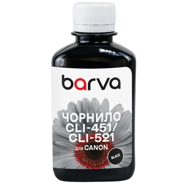 Чернила совместимые для Canon CLI-426/CLI-451/CLI-521 специальные 180 г, водорастворимые, черные Barva (C521-056) - Фото 5