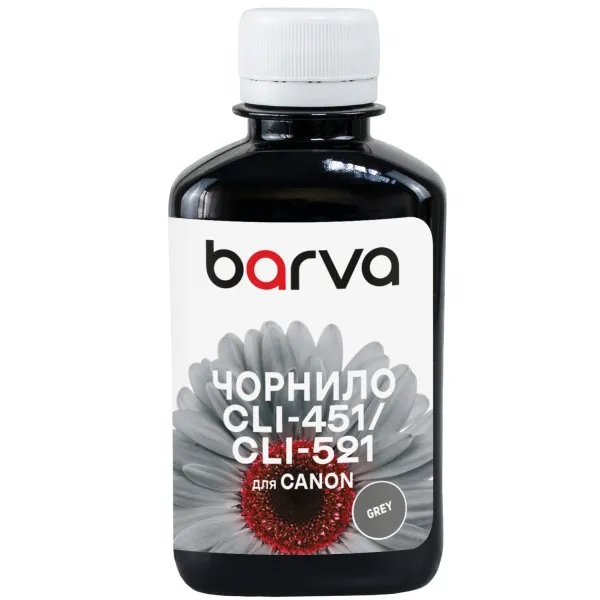 Чорнило сумісне для Canon CLI-426/CLI-451/CLI-521 спеціальне 180 г, водорозчинне, сіре Barva (C521-377) - Фото 42